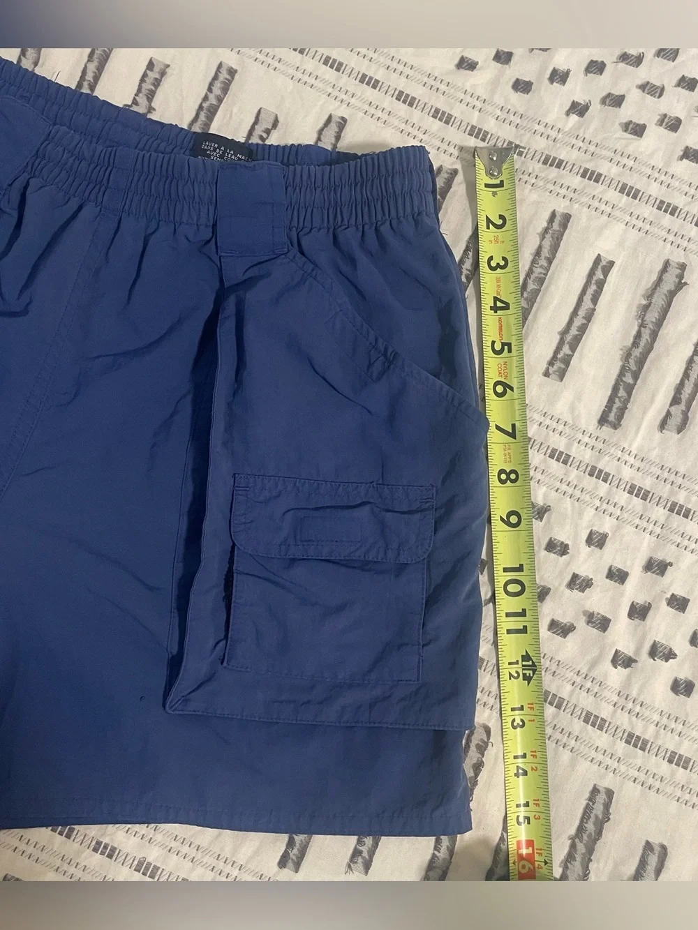 Vintage Men's Navy Blue Cargo Swim Shorts